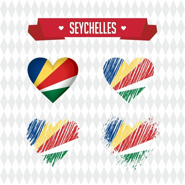 Seychelles Con Amor Diseño Vector Corazón Roto Con Bandera Interior — Archivo Imágenes Vectoriales