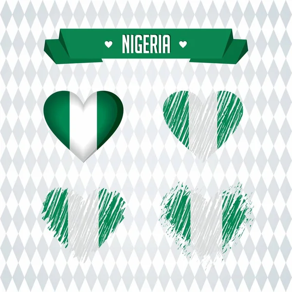 Nigeria Con Amor Diseño Vector Corazón Roto Con Bandera Interior — Vector de stock