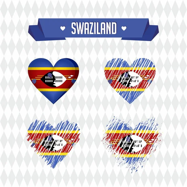 Swazilandia Con Amor Diseño Vector Corazón Roto Con Bandera Interior — Archivo Imágenes Vectoriales