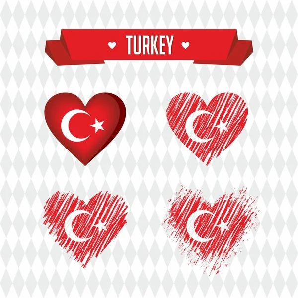 Turkey with love. Design vector broken heart with flag inside.