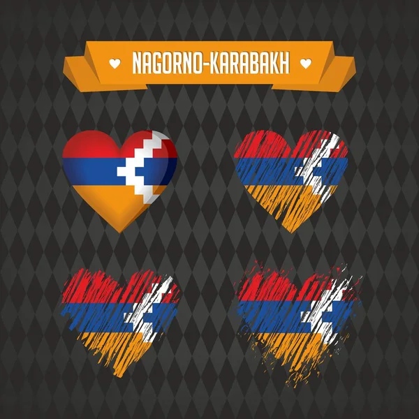 Coração Nagorno Karabakh Com Bandeira Dentro Símbolos Gráficos Vetoriais Grunge — Vetor de Stock