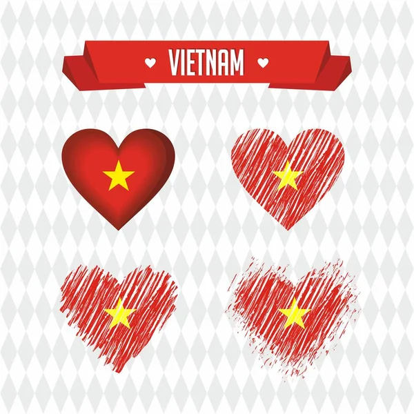 Vietnam Avec Amour Vecteur Design Coeur Brisé Avec Drapeau Intérieur — Image vectorielle