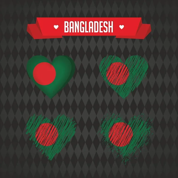 Bangladesh Con Amor Diseño Vector Corazón Roto Con Bandera Interior — Vector de stock