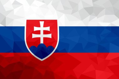 Slovakya poligonal bayrak. Mozaik modern arka plan. Geometrik tasarım