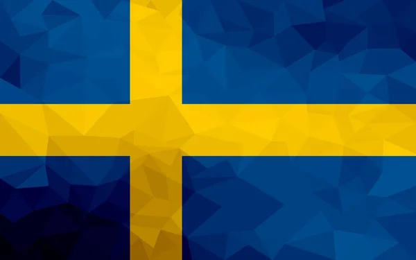 Полігональних Прапор Швеції Мозаїчна Сучасних Фону Геометричний Малюнок — стокове фото