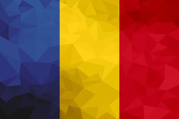 ルーマニア多角形の旗 モザイクのモダンな背景 幾何学的なデザイン — ストック写真