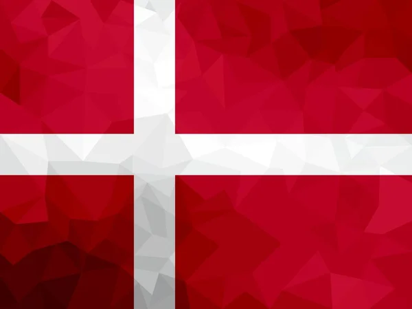 丹麦多边形旗 马赛克现代背景 几何设计 — 图库照片