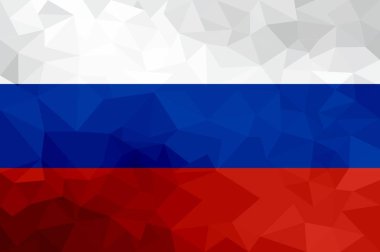 Rusya poligonal bayrak. Mozaik modern arka plan. Geometrik tasarım