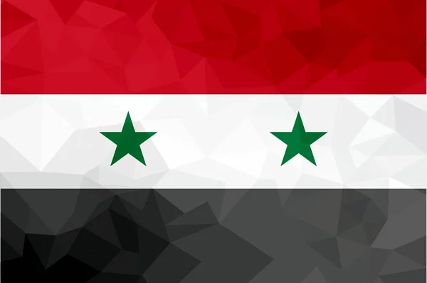 Bandera Poligonal Siria Mosaico Fondo Moderno Diseño Geométrico — Foto de Stock