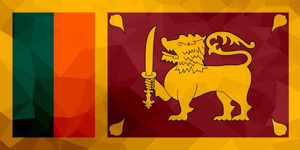 Bandera Poligonal Sri Lanka Mosaico Fondo Moderno Diseño Geométrico — Foto de Stock