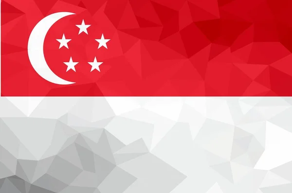 Bandeira Poligonal Singapura Mosaico Moderno Fundo Desenho Geométrico — Fotografia de Stock
