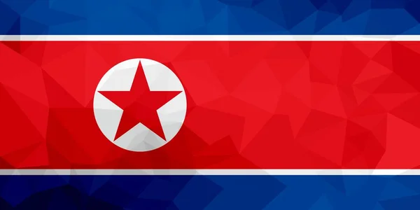 Kuzey Kore Poligonal Bayrak Mozaik Modern Arka Plan Geometrik Tasarım — Stok fotoğraf