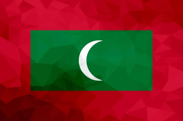 Мальдивские Многоугольные Флаги Мозаика Современного Фона Геометрический Дизайн — стоковое фото