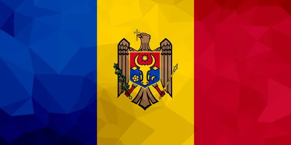 Moldavsko Polygonální Vlajka Mozaika Moderní Zázemí Geometrický Design — Stock fotografie