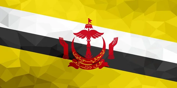 Brunei Polygonal Flag Mosaic Modern Background Geometric Design — Stock Photo, Image