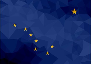 Alaska poligonal bayrak. Mozaik modern arka plan. Geometrik tasarım