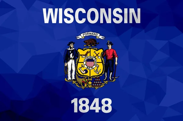 Bandiera Poligonale Del Wisconsin Mosaico Sfondo Moderno Design Geometrico — Foto Stock