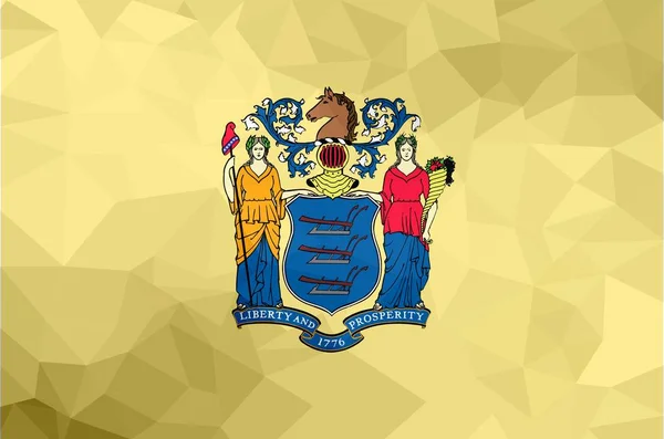 Bandiera Poligonale Del New Jersey Mosaico Sfondo Moderno Design Geometrico — Foto Stock