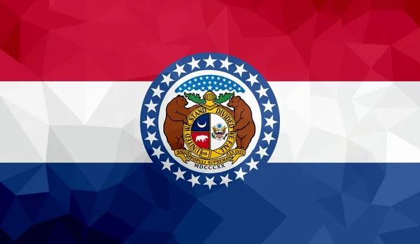 Bandiera Poligonale Del Missouri Mosaico Sfondo Moderno Design Geometrico — Foto Stock