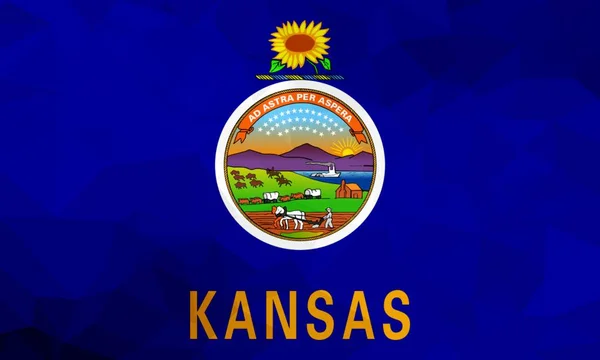 Bandiera Poligonale Del Kansas Mosaico Sfondo Moderno Design Geometrico — Foto Stock