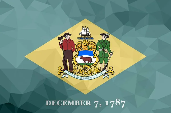 Bandiera Poligonale Del Delaware Mosaico Sfondo Moderno Design Geometrico — Foto Stock