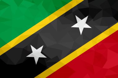 Saint Kitts ve Nevis poligonal bayrak. Mozaik modern arka plan. Geometrik tasarım