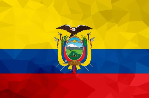 Ecuador Veelhoekige Vlag Mozaïek Moderne Achtergrond Geometrisch Ontwerp — Stockfoto