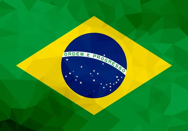 Bandera Poligonal Brasil Mosaico Fondo Moderno Diseño Geométrico —  Fotos de Stock