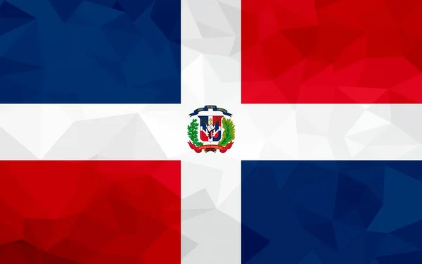 Dominikanska Republiken Polygonal Flagga Mosaic Moderna Bakgrund Geometriska Design — Stockfoto