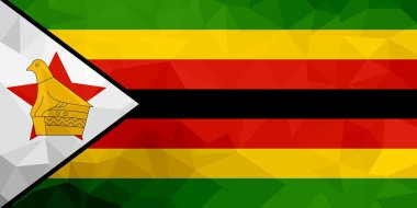 Zimbabve poligonal bayrak. Mozaik modern arka plan. Geometrik tasarım