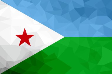 Cibuti poligonal bayrak. Mozaik modern arka plan. Geometrik tasarım