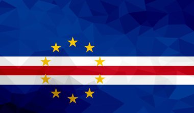 Cape Verde poligonal bayrak. Mozaik modern arka plan. Geometrik tasarım