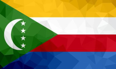 Komor poligonal bayrak. Mozaik modern arka plan. Geometrik tasarım