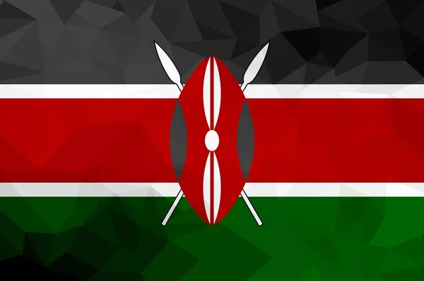 Kenia Veelhoekige Vlag Mozaïek Moderne Achtergrond Geometrisch Ontwerp — Stockfoto