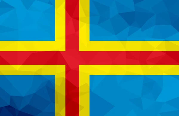 Wyspy Alandzkie Wielokątne Flagi Mozaika Nowoczesny Tła Geometryczny Wzór — Zdjęcie stockowe