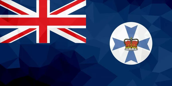 Bandeira Poligonal Queensland Mosaico Moderno Fundo Desenho Geométrico — Fotografia de Stock