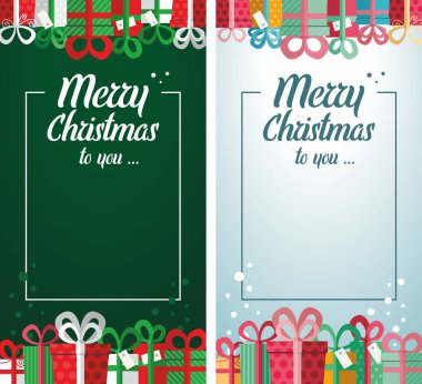 Hediyeler Noel retro arka plan, vektör grafik, ayarla