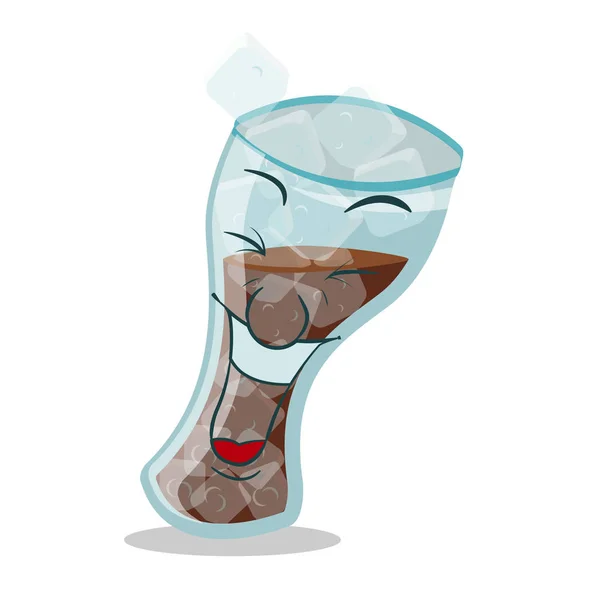 Векторний Малюнок Склянки Високим Склом Коксом Льоду Склянка Накрита Плиткою — стоковий вектор