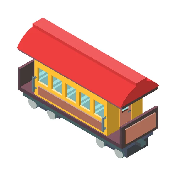 Isometrie Passagier Treinwagon — Stockvector