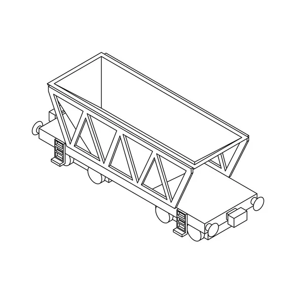 Isometry Σιδηροδρόμων Αυτοκίνητο Χοάνη Για Μεταφορά Φορτίου Χύδην — Διανυσματικό Αρχείο