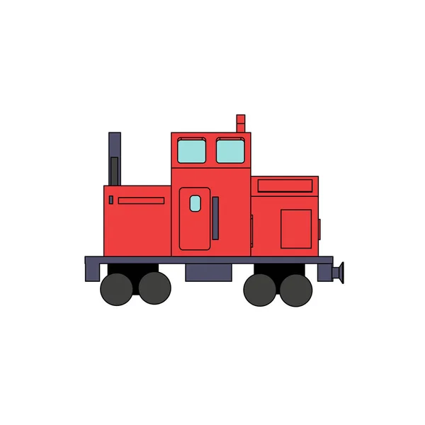 Train Locomotive Red View Only Painted Side All Colors Can — Stock Vector