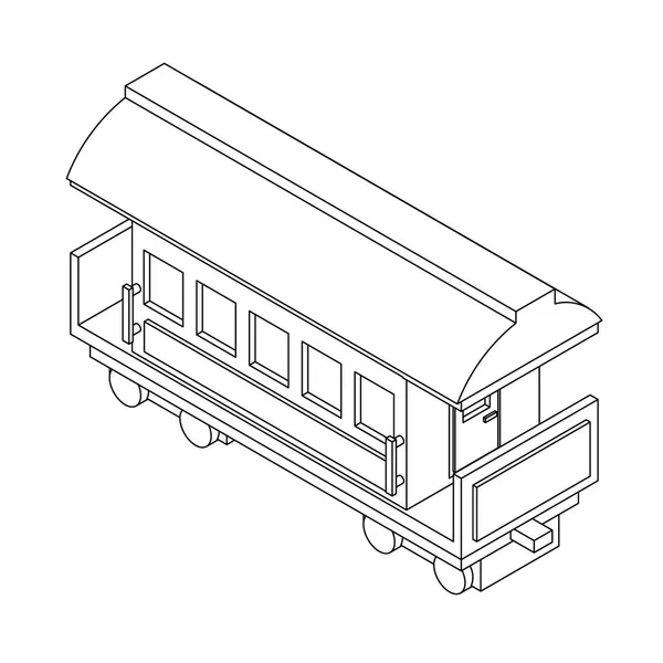 Isometry Passenger Railway Car — Stock Vector