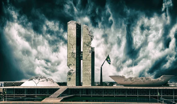 Brasilia yok | Kongre Binası harabeye Brezilya
