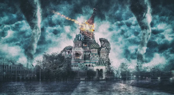 Zniszczenie Apokalipsy Moskwie — Zdjęcie stockowe