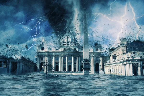 Apocalypse Vatican Destroyed Ruins — Stock Photo, Image