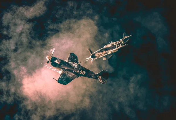 Oude Luchtgevechten Wolken Rusland Militair Vliegtuig — Stockfoto