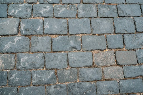 Latar belakang tekstur Cobbles, balok batu grunge tua permukaan lantai — Stok Foto