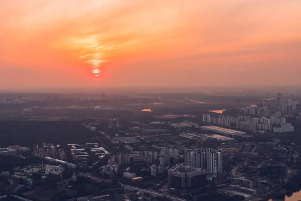 Вид Воздуха Москву Закате Тонизированный — стоковое фото