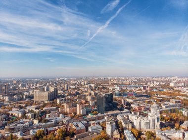 Voronej, şehir yukarıdan birçok binalar havadan görünümü şehir panoraması