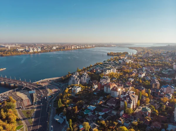 Vue aérienne de Voronej, Russie. Paysage urbain d'automne d'en haut — Photo